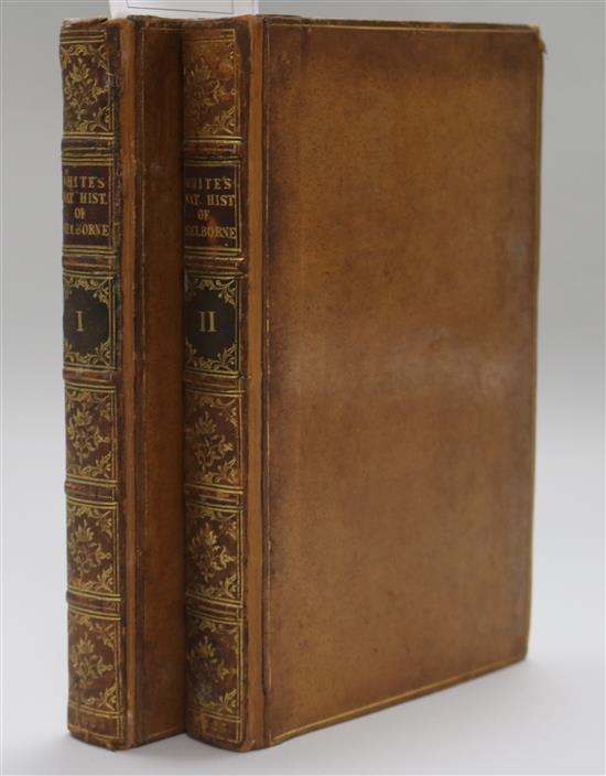 White, Gilbert - The Natural History of Selborne, 2 vols, 8vo, calf, hinges repaired, lacking half titles, with 4 plates,